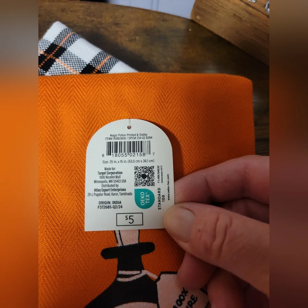 Halloween kitchen towels Orange Magic potion